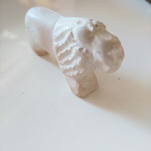 Elegant White Stone Lion Sculpture